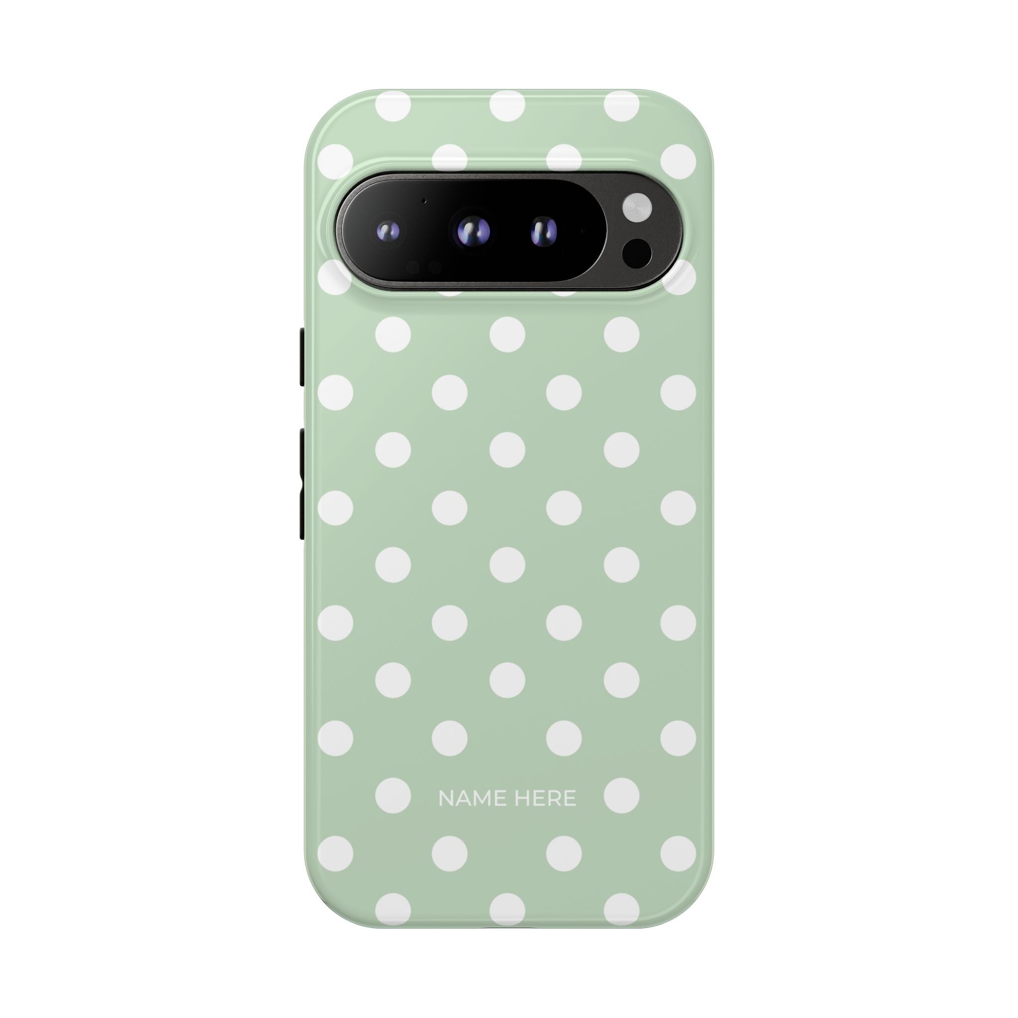 Green & White Polka Dot Customisable Case