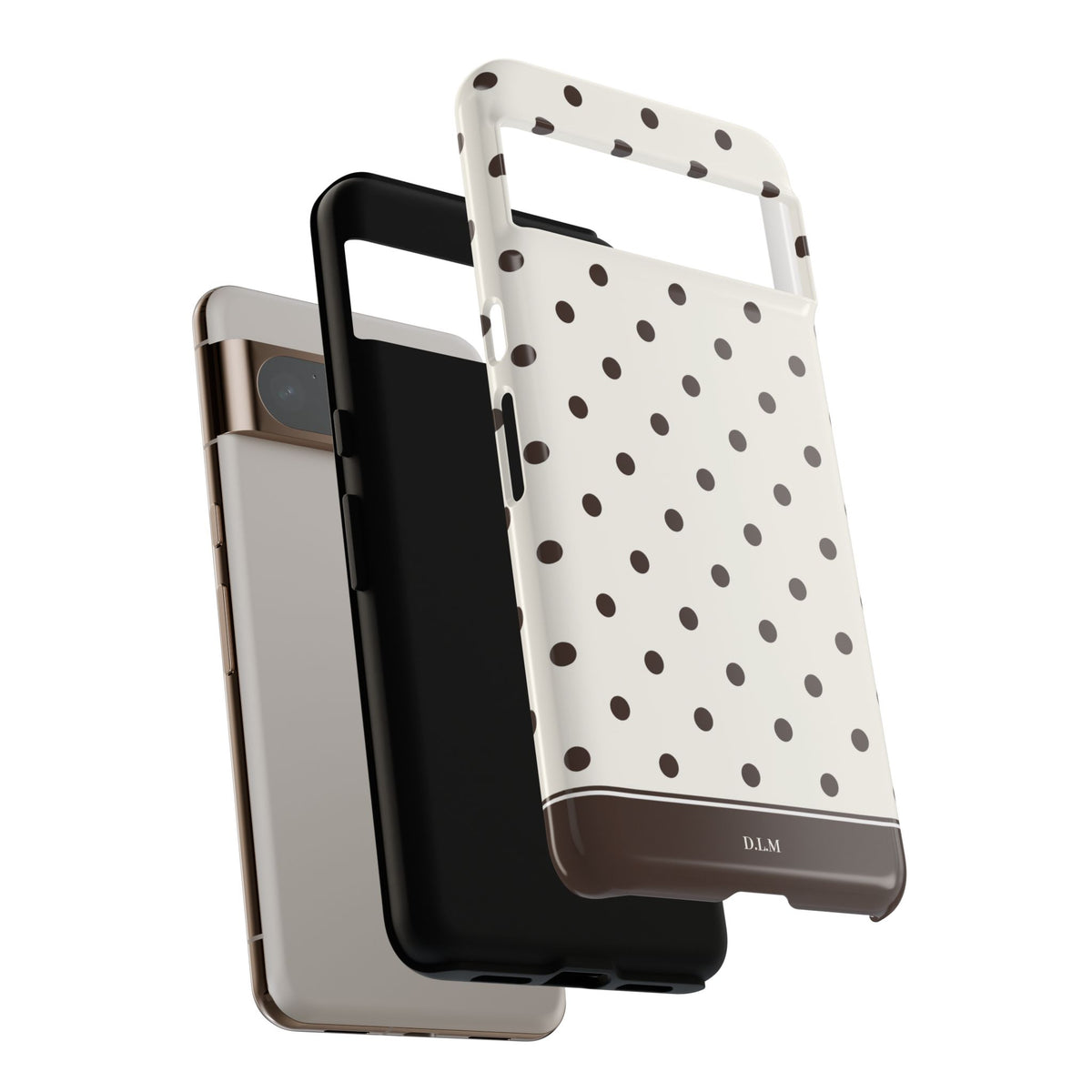 Creamy Mocha Personalised Polka Dot Case