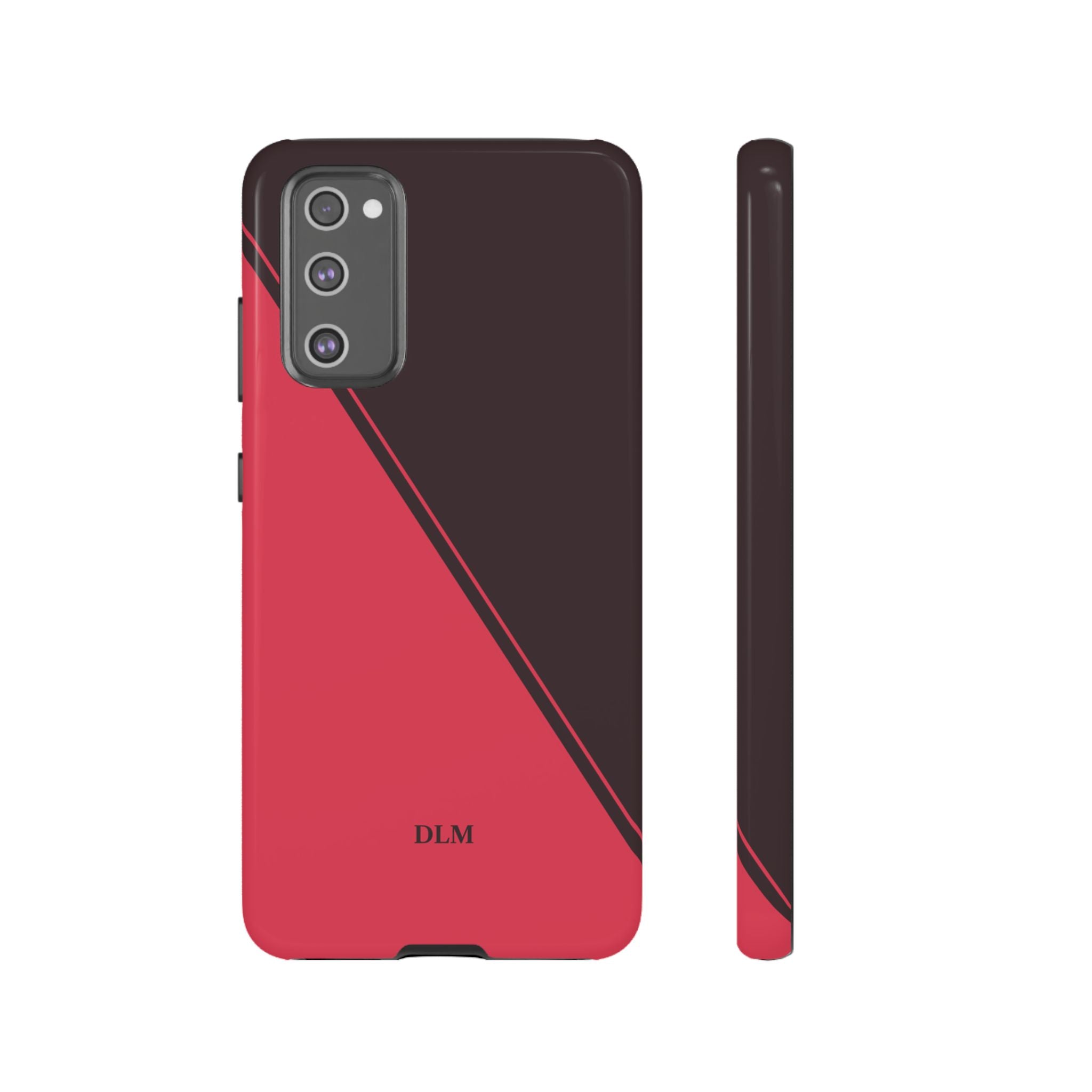 Red/Brown Two Tone Custom Initials Case