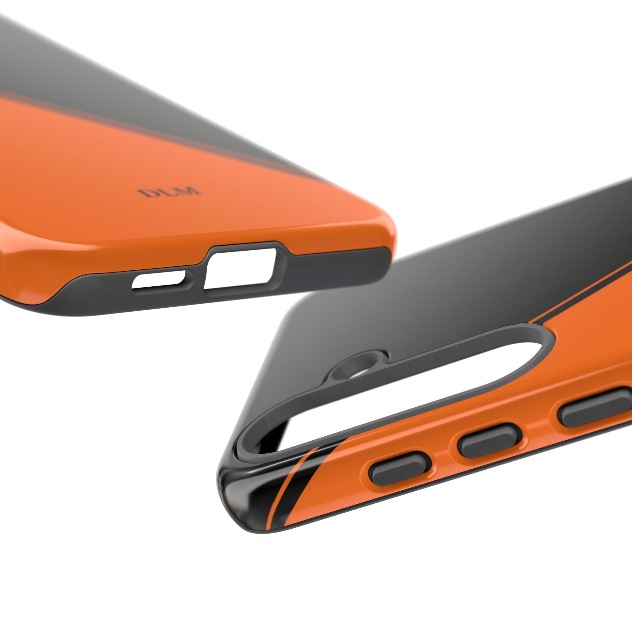 Orange/Black Two Tone Custom Initials Case