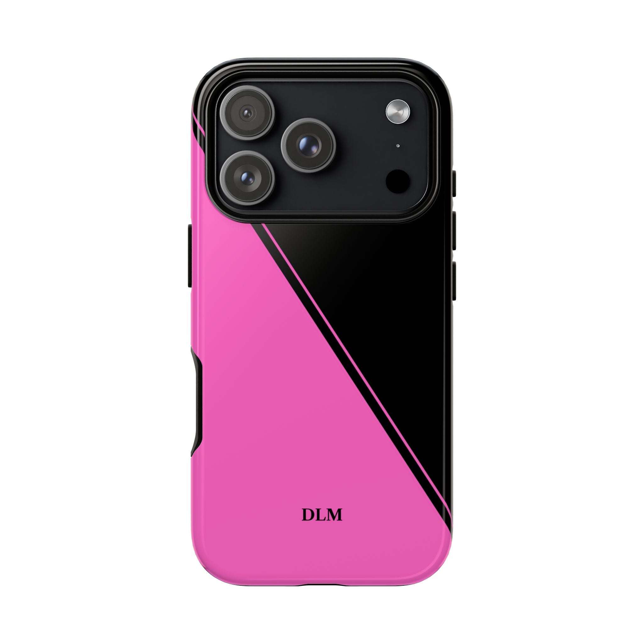 Pink/Black Two Tone Custom Initials Case