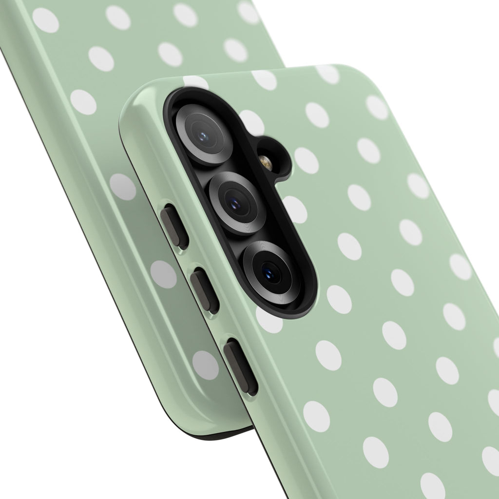 Green & White Polka Dot Customisable Case