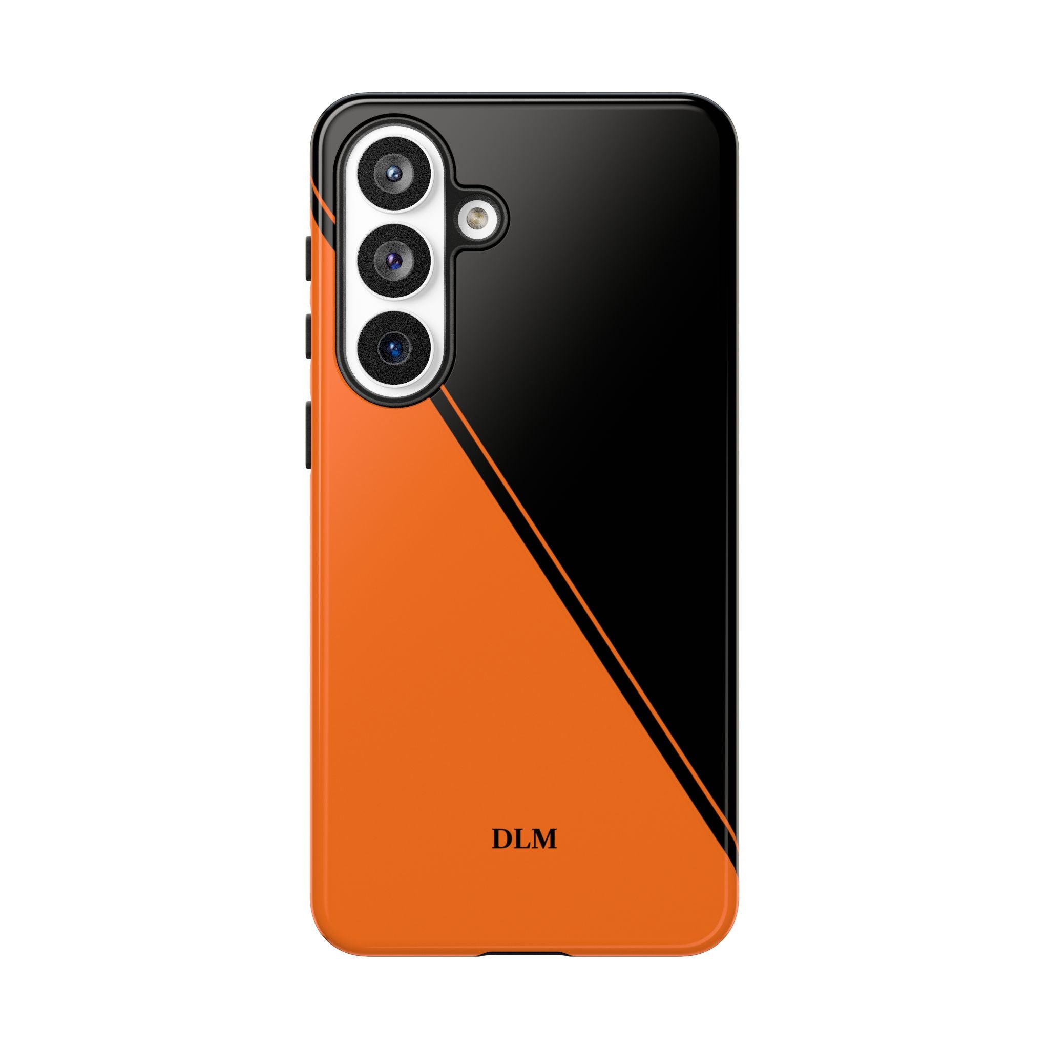 Orange/Black Two Tone Custom Initials Case
