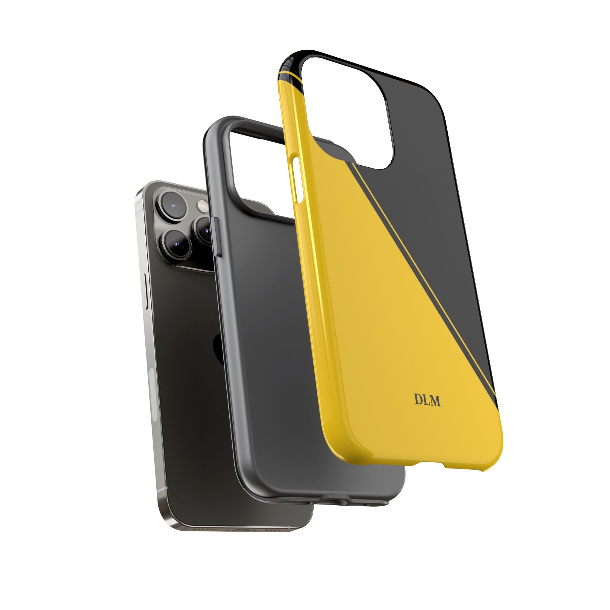 Yellow/Black Two Tone Custom Initials Case