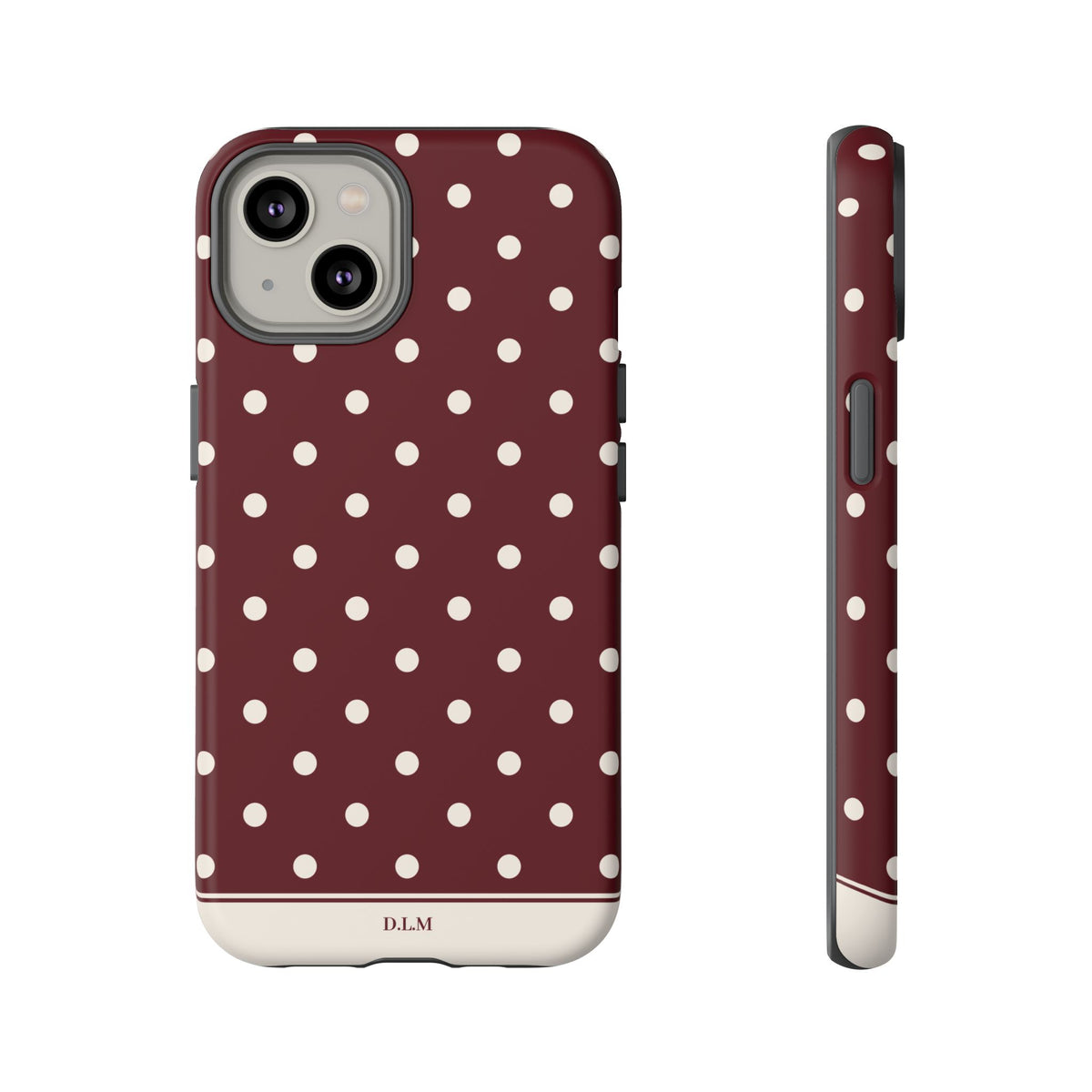 Cranberry Cream Personalised Polka Dot Case