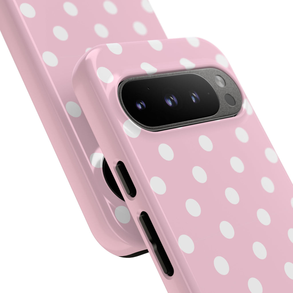 Pink & White PolkaDot Customisable Name Case