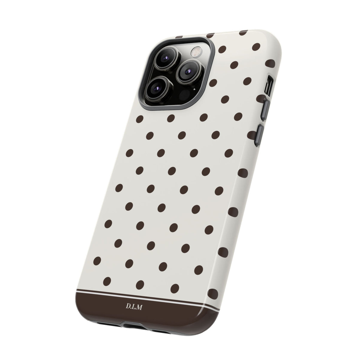 Creamy Mocha Personalised Polka Dot Case