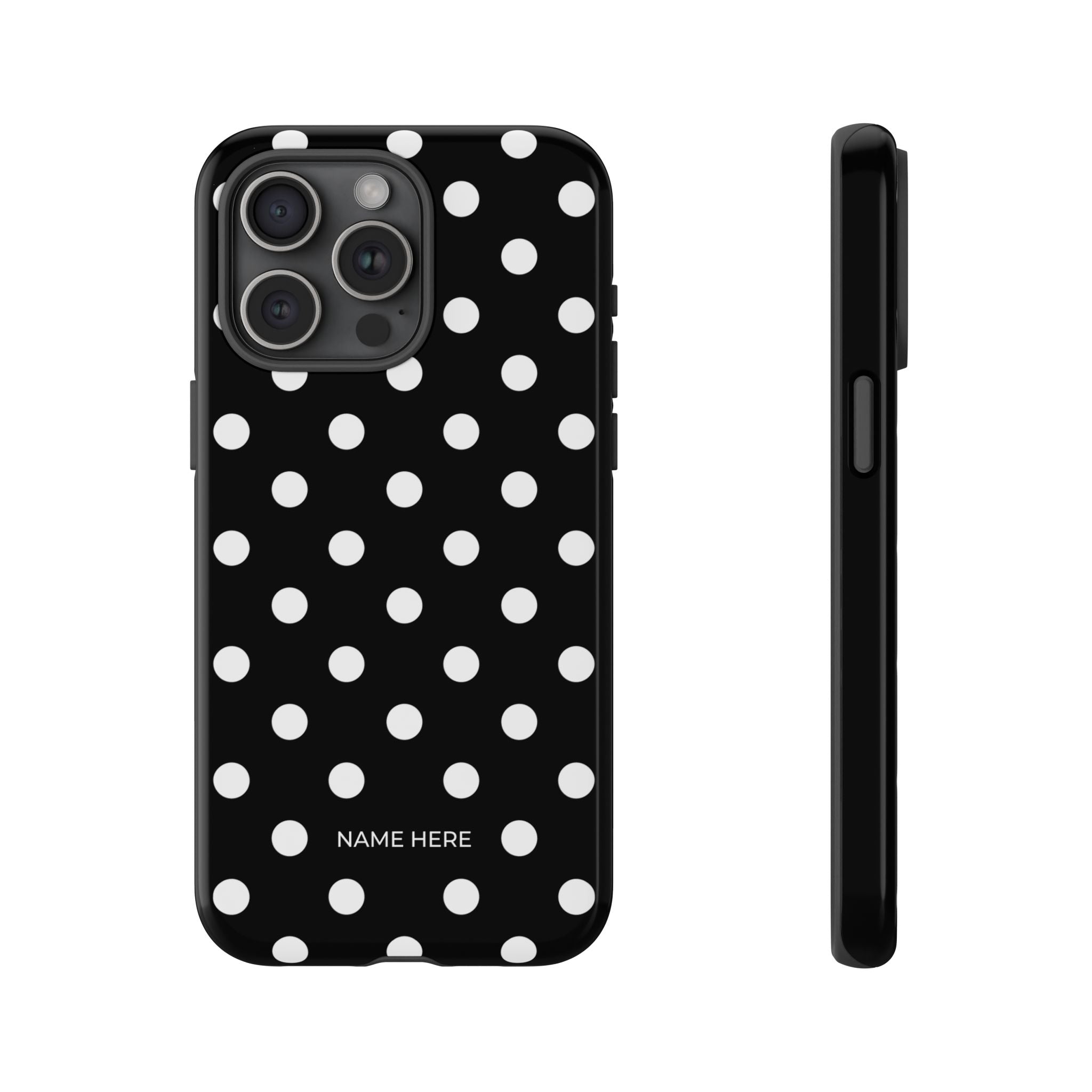 Black & White PolkaDot Customisable Case