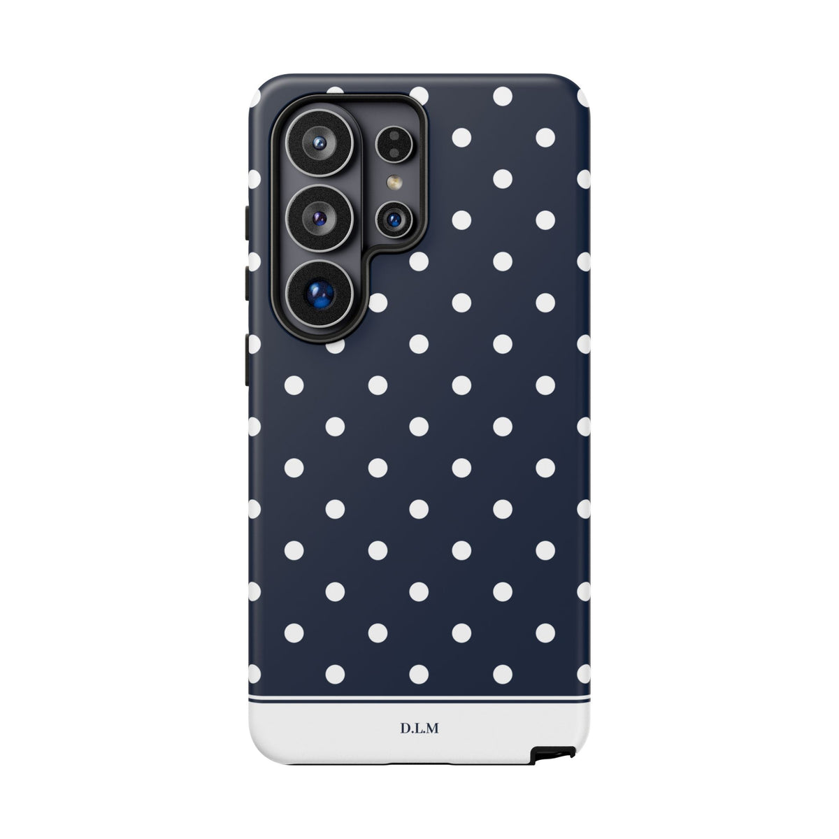 Navy Pearl Personalised Polka Dot Case