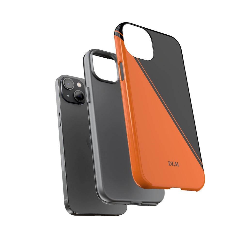 Orange/Black Two Tone Custom Initials Case