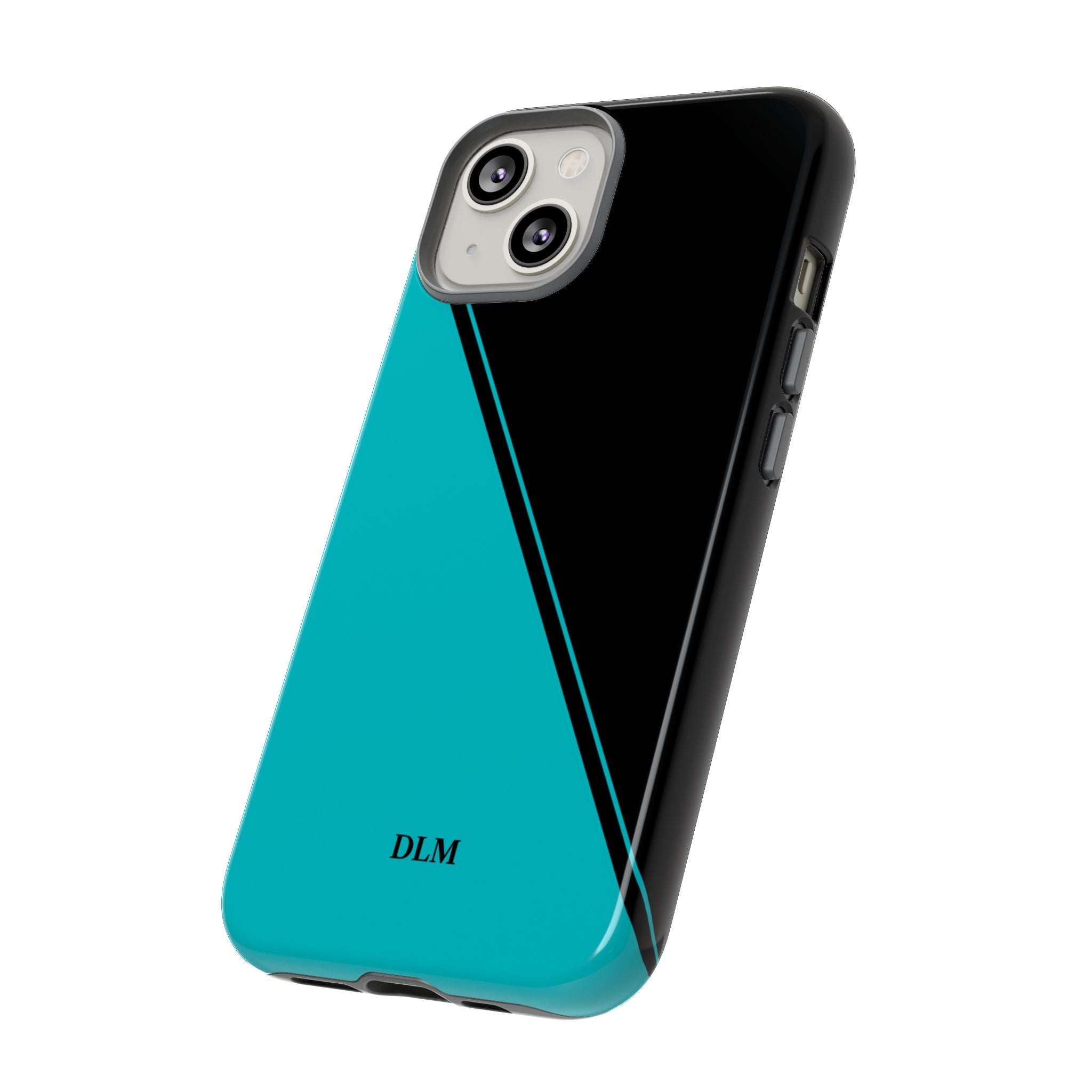Tiffany/Black Two Tone Custom Initials Case