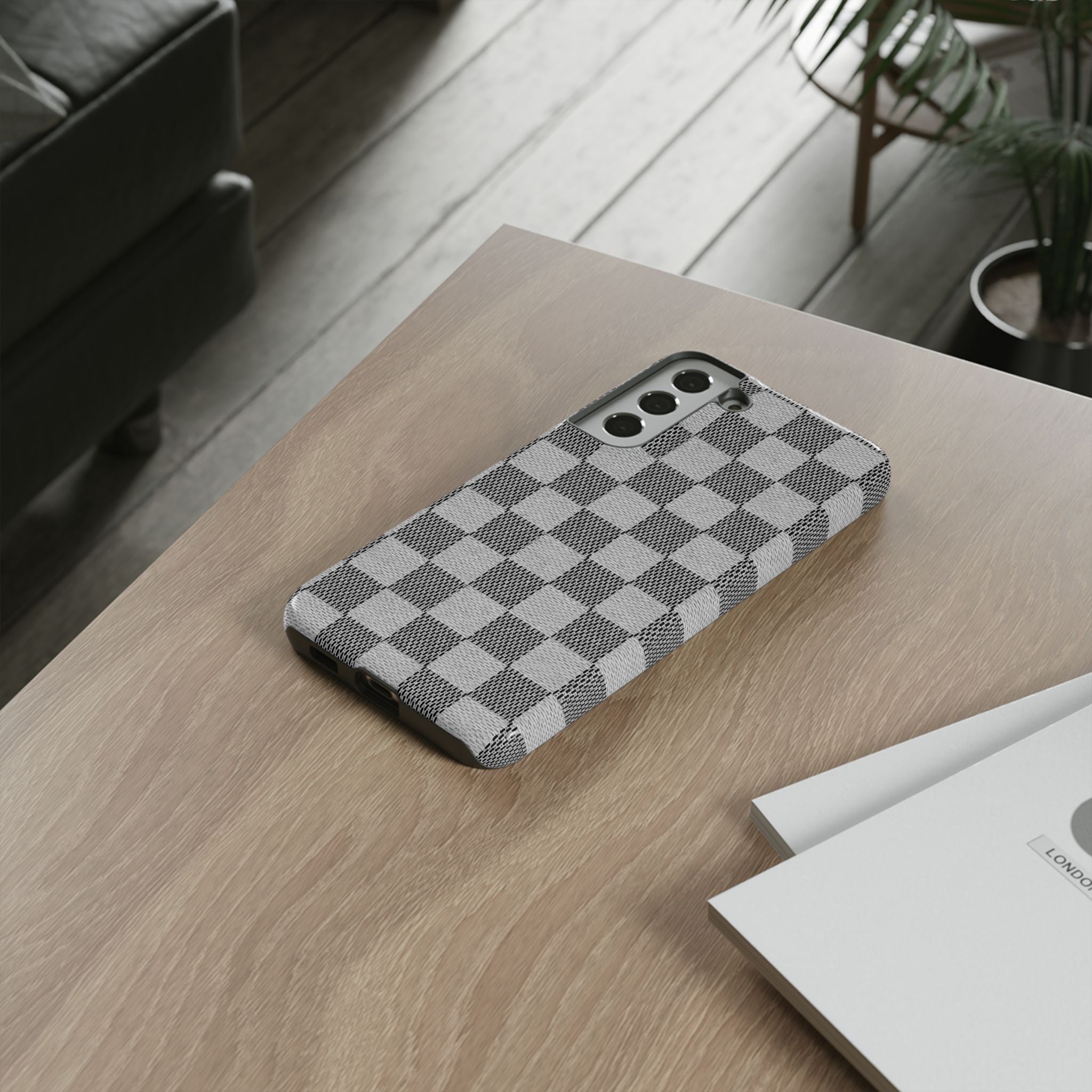 Checkered Grey Phone Case