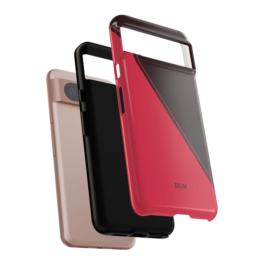 Red/Brown Two Tone Custom Initials Case