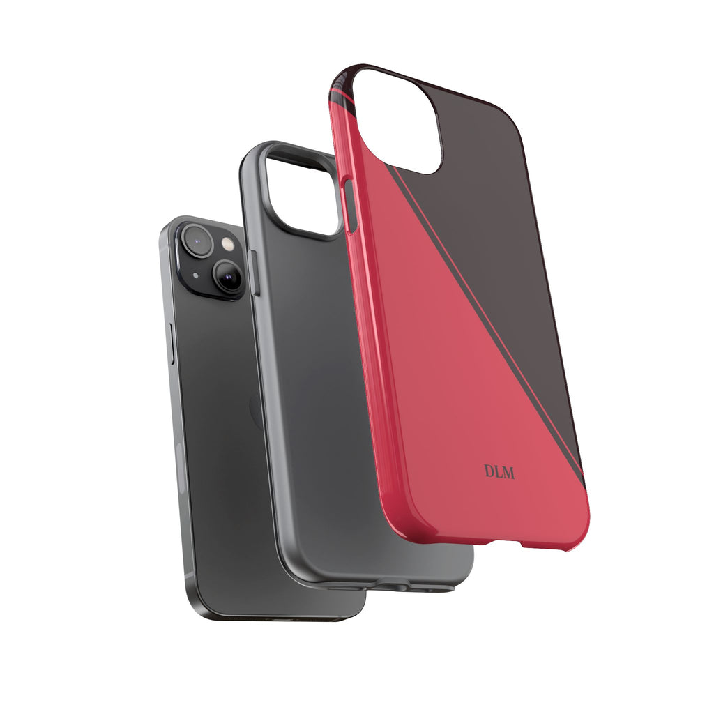 Red/Brown Two Tone Custom Initials Case