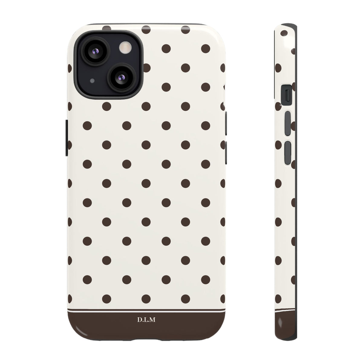 Creamy Mocha Personalised Polka Dot Case