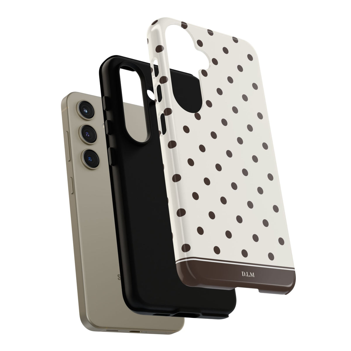 Creamy Mocha Personalised Polka Dot Case