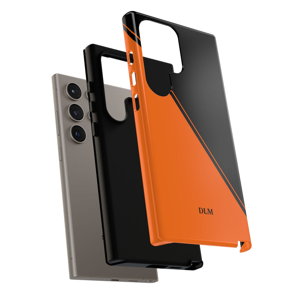 Orange/Black Two Tone Custom Initials Case