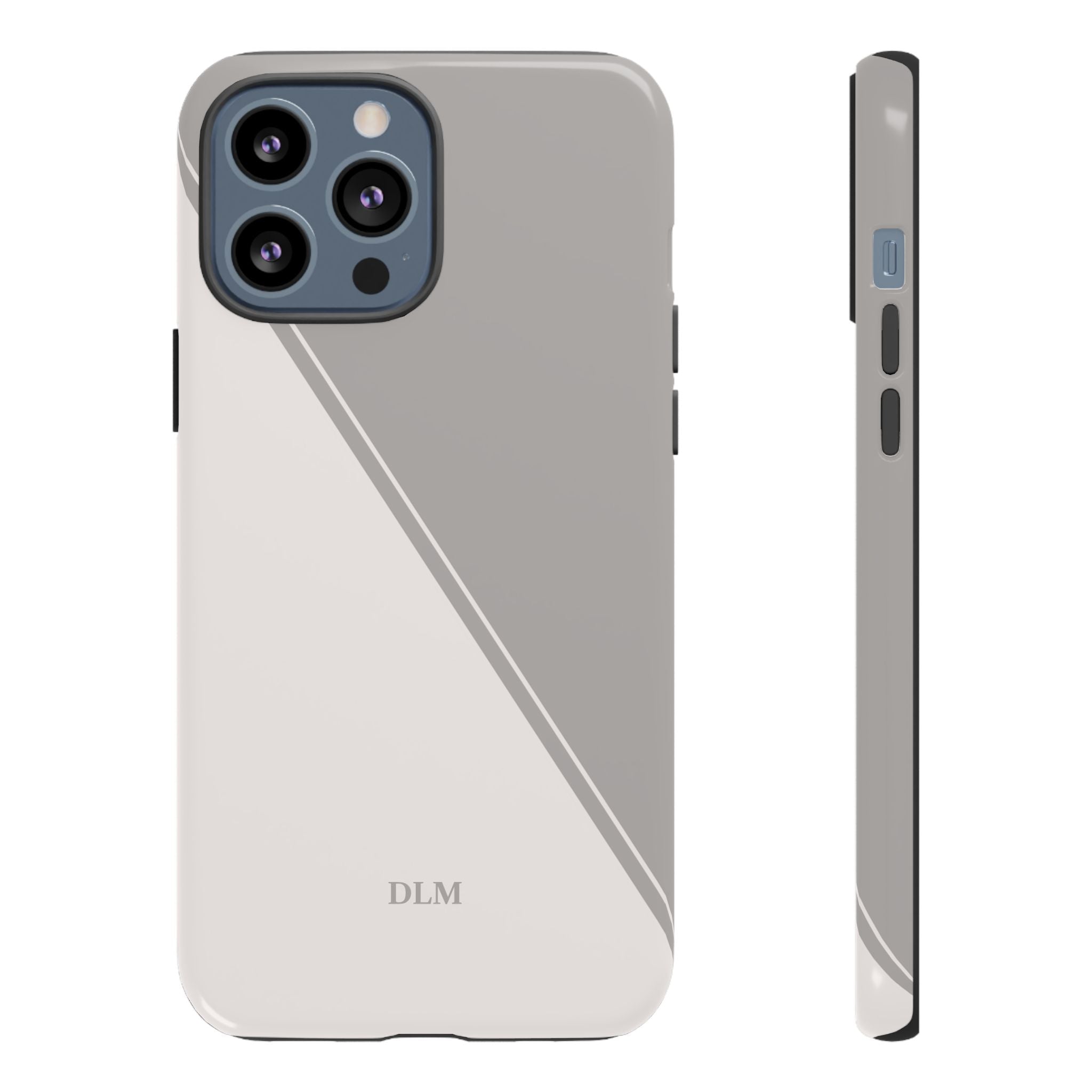 Grey Two Tone Case Custom Initials Case