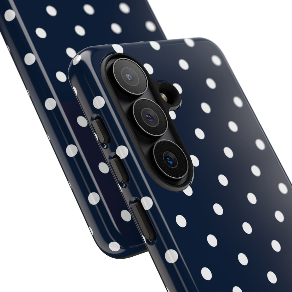 Navy Pearl Personalised Polka Dot Case