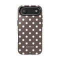Brown & White PolkaDot Customisable Case