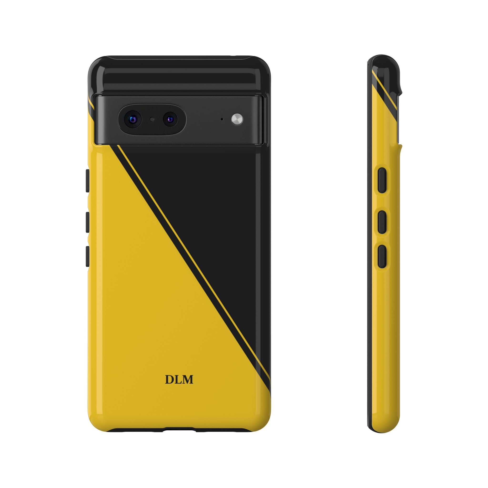 Yellow/Black Two Tone Custom Initials Case
