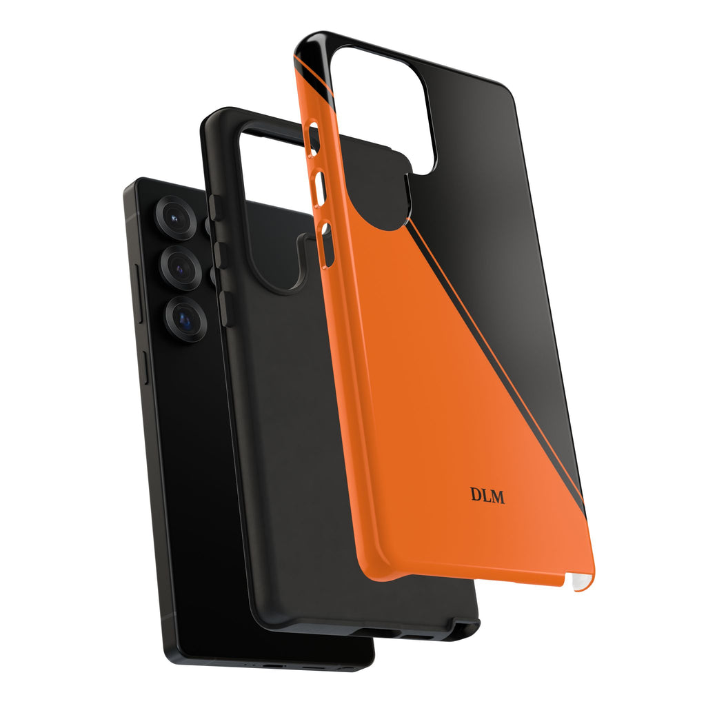 Orange/Black Two Tone Custom Initials Case