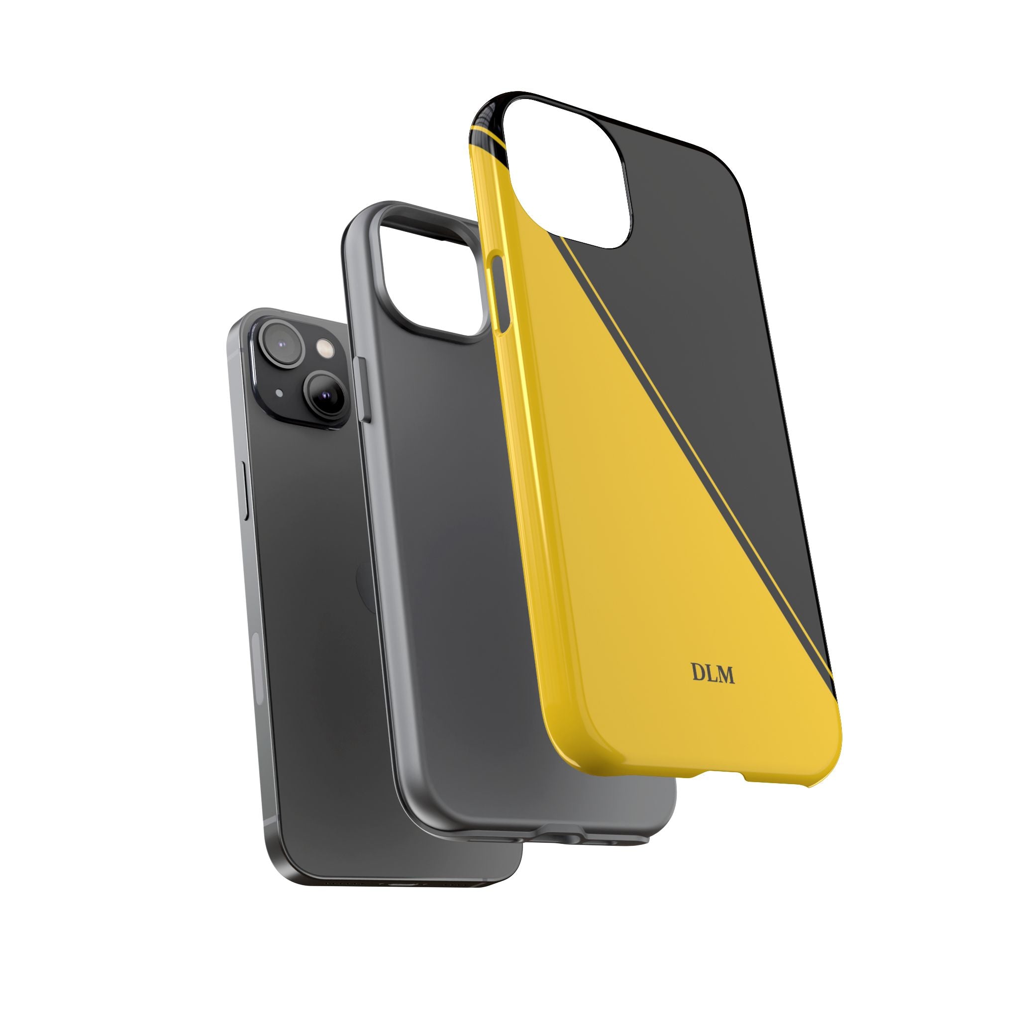 Yellow/Black Two Tone Custom Initials Case