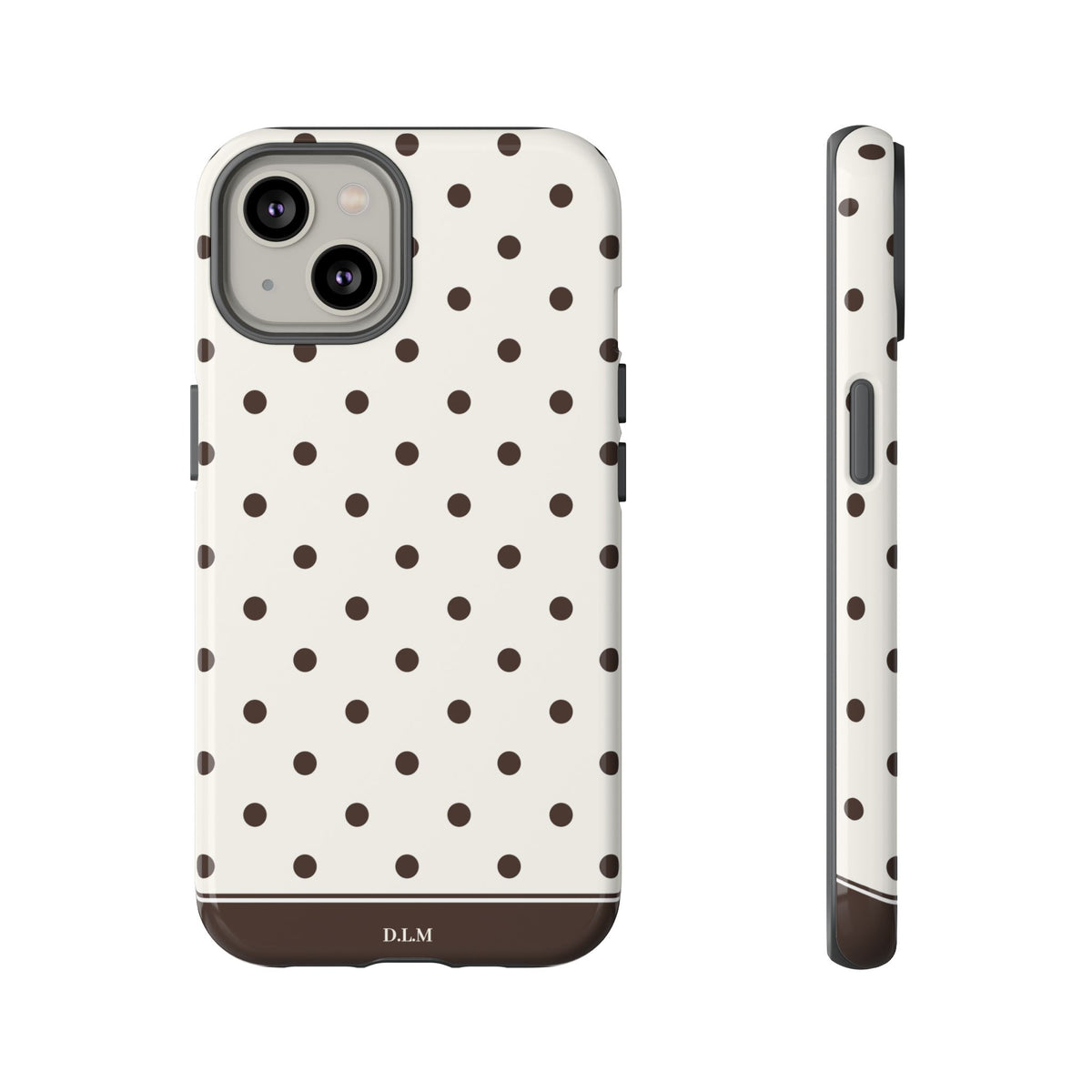 Creamy Mocha Personalised Polka Dot Case