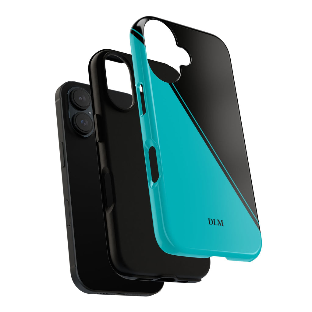 Tiffany/Black Two Tone Custom Initials Case