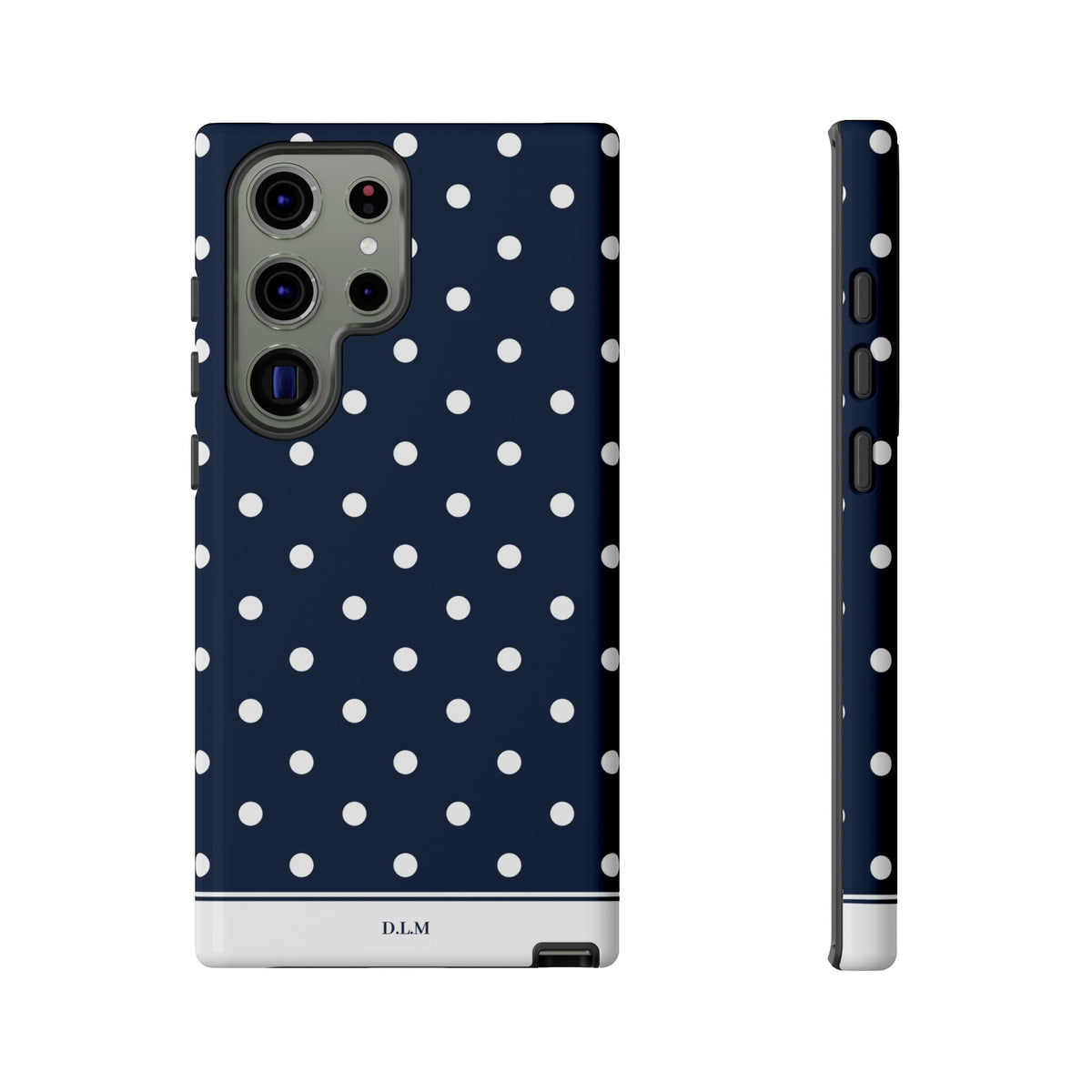 Navy Pearl Personalised Polka Dot Case