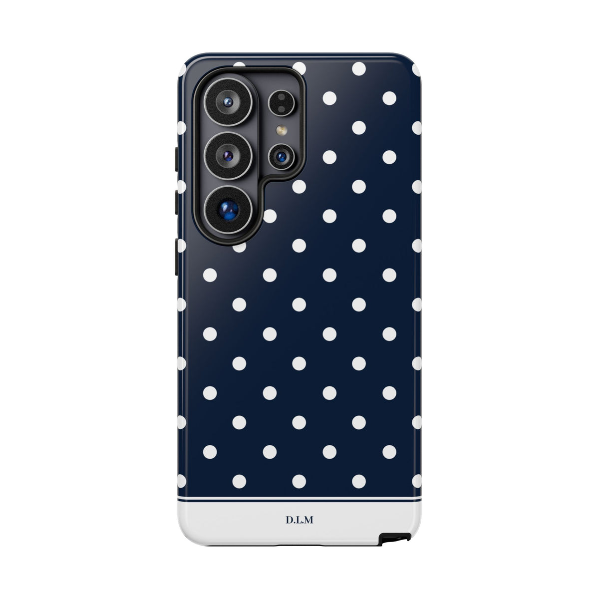Navy Pearl Personalised Polka Dot Case