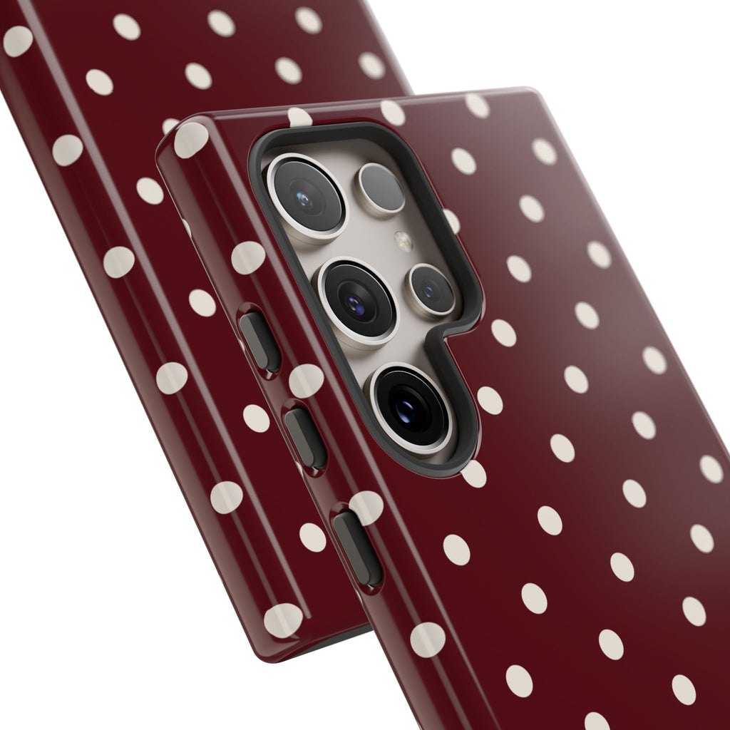 Cranberry Cream Personalised Polka Dot Case