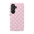 Pink & White PolkaDot Customisable Name Case