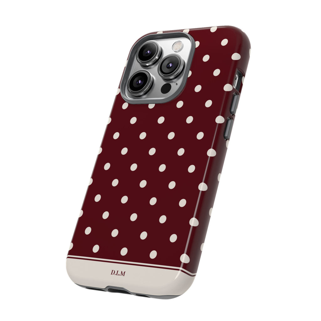 Cranberry Cream Personalised Polka Dot Case