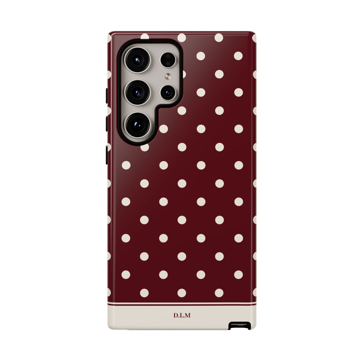 Cranberry Cream Personalised Polka Dot Case