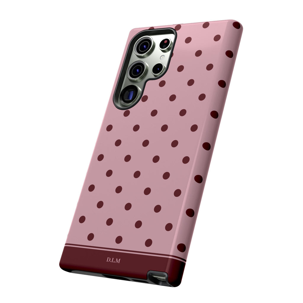 Berry Blush Personalised Polka Dot Case