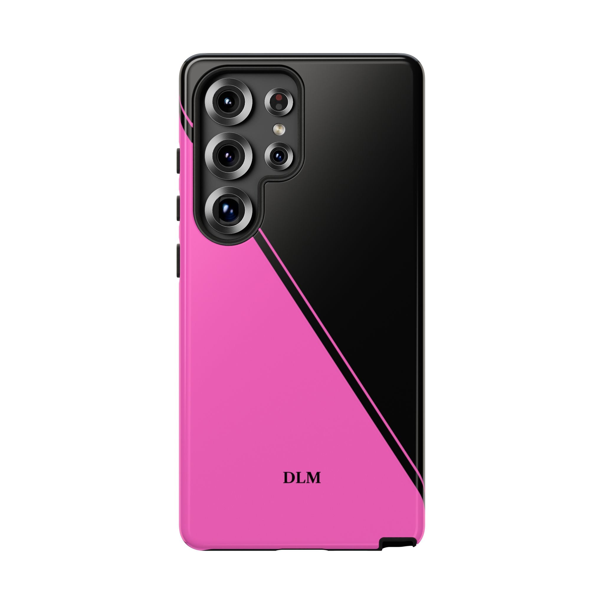 Pink/Black Two Tone Custom Initials Case