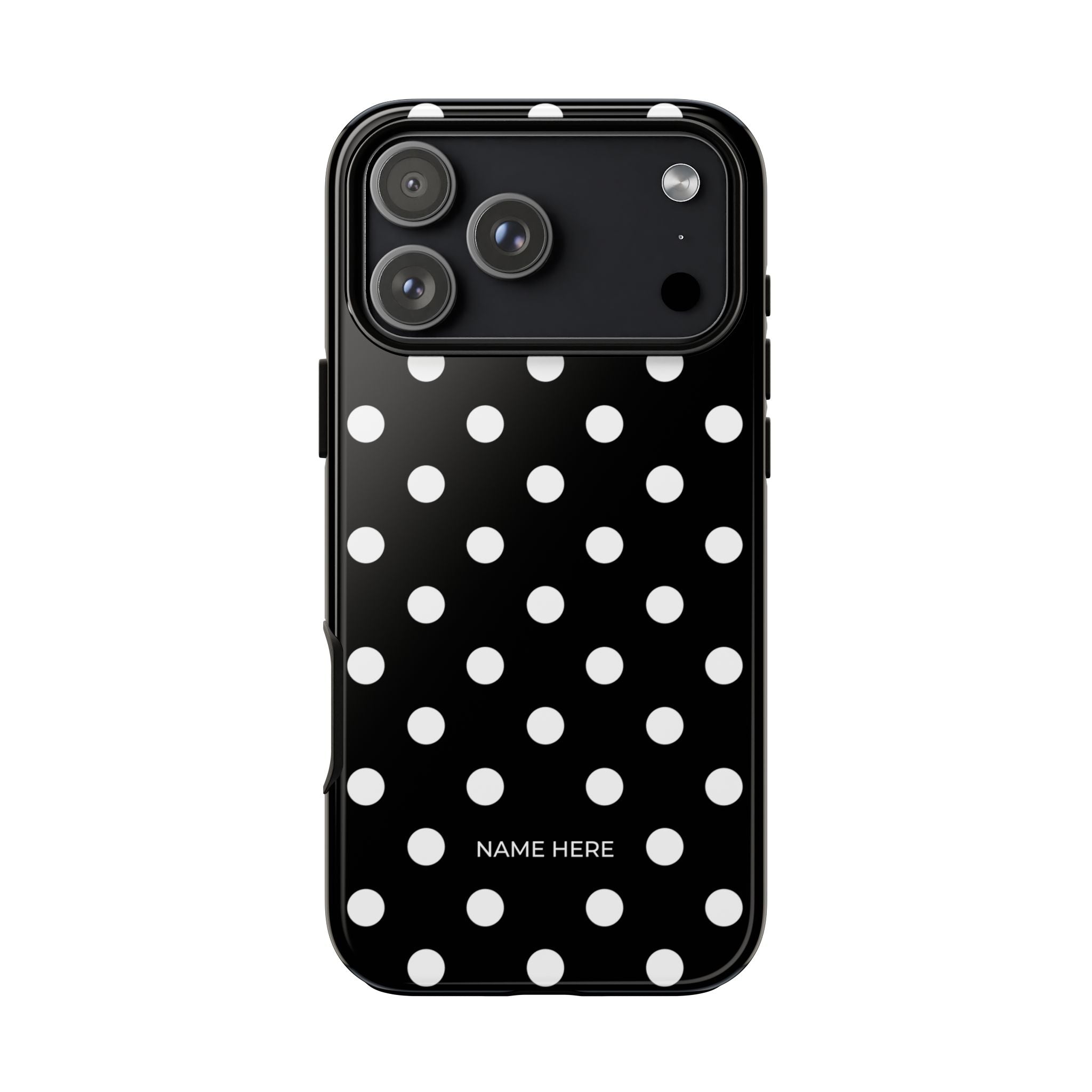 Black & White PolkaDot Customisable Case