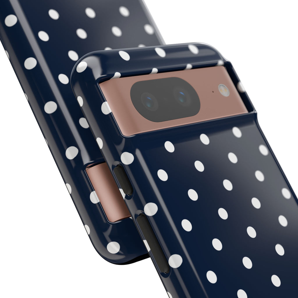 Navy Pearl Personalised Polka Dot Case