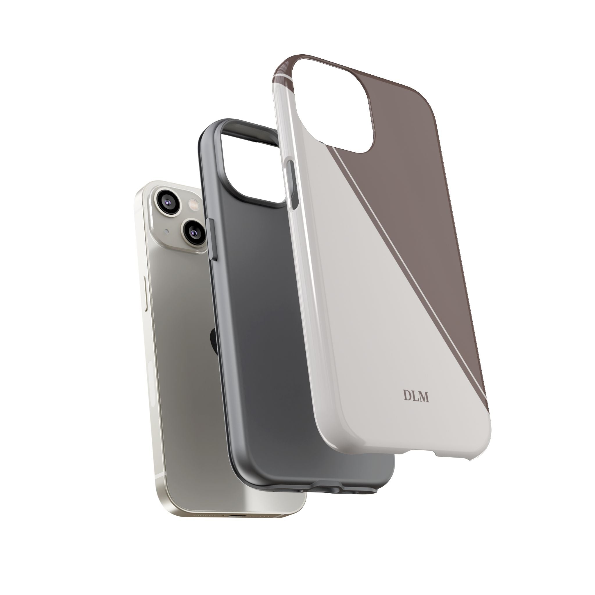 Brown/Cream Two Tone Custom Initials Case