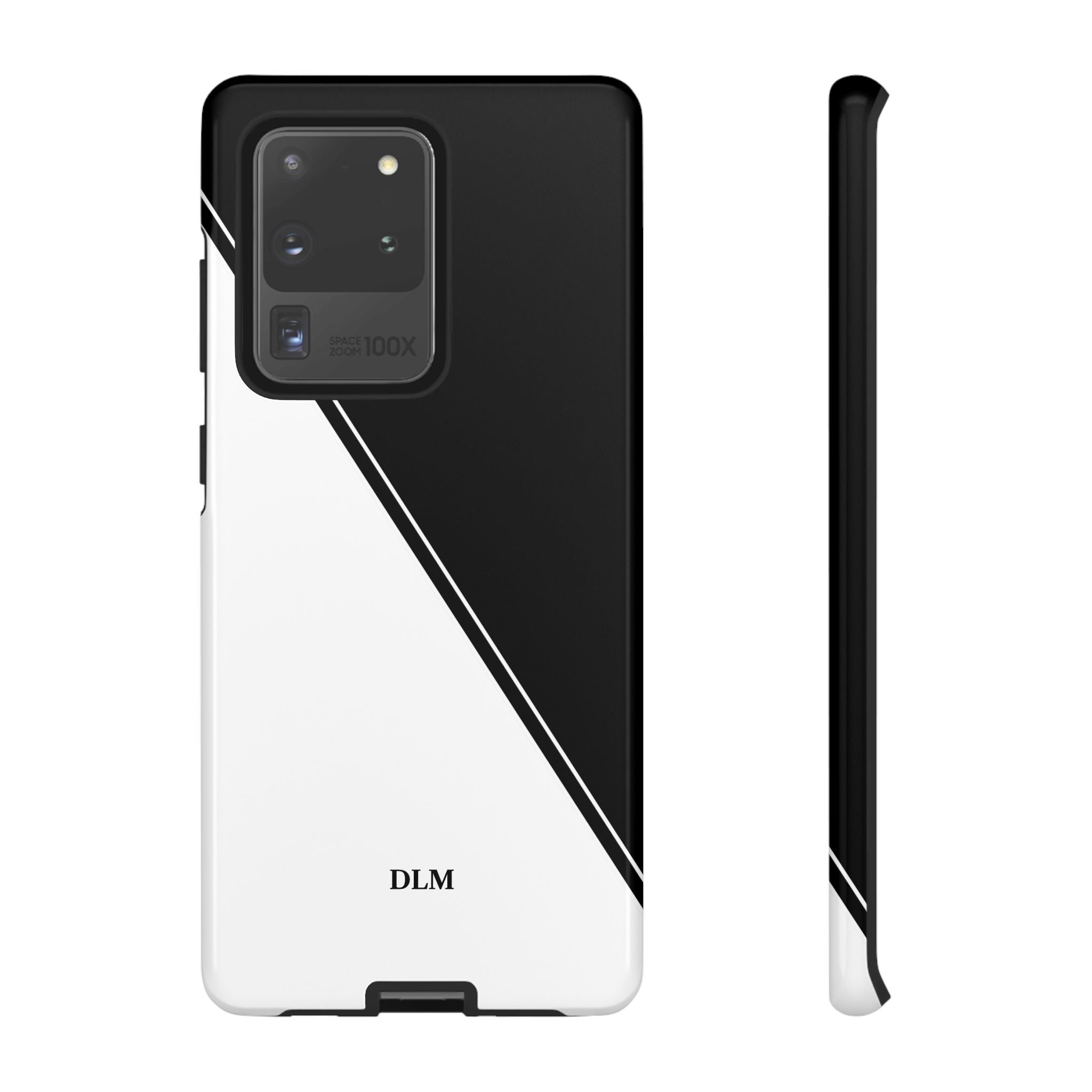 White/Black Two Tone Custom Initials Case
