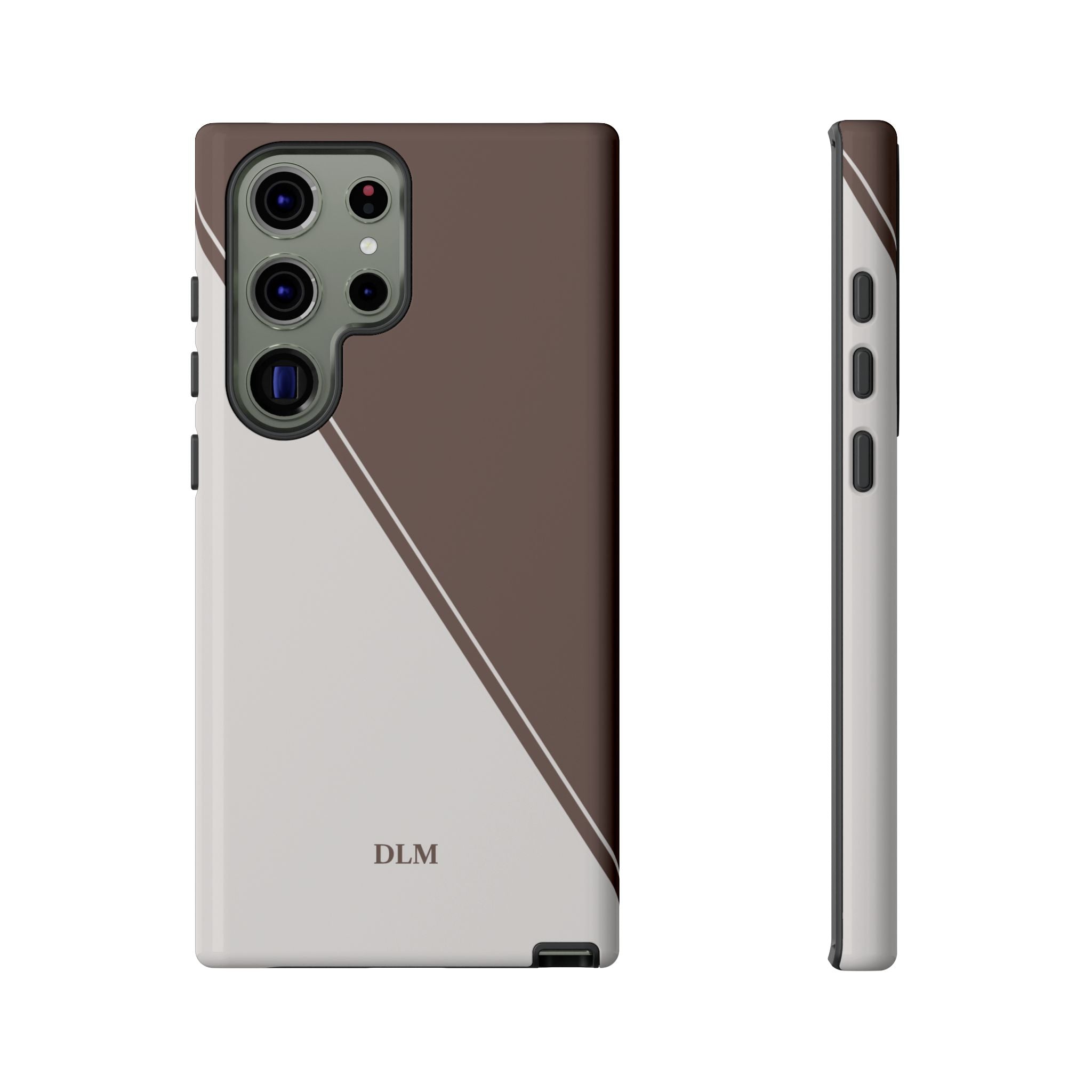 Brown/Cream Two Tone Custom Initials Case