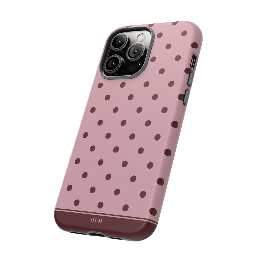 Berry Blush Personalised Polka Dot Case