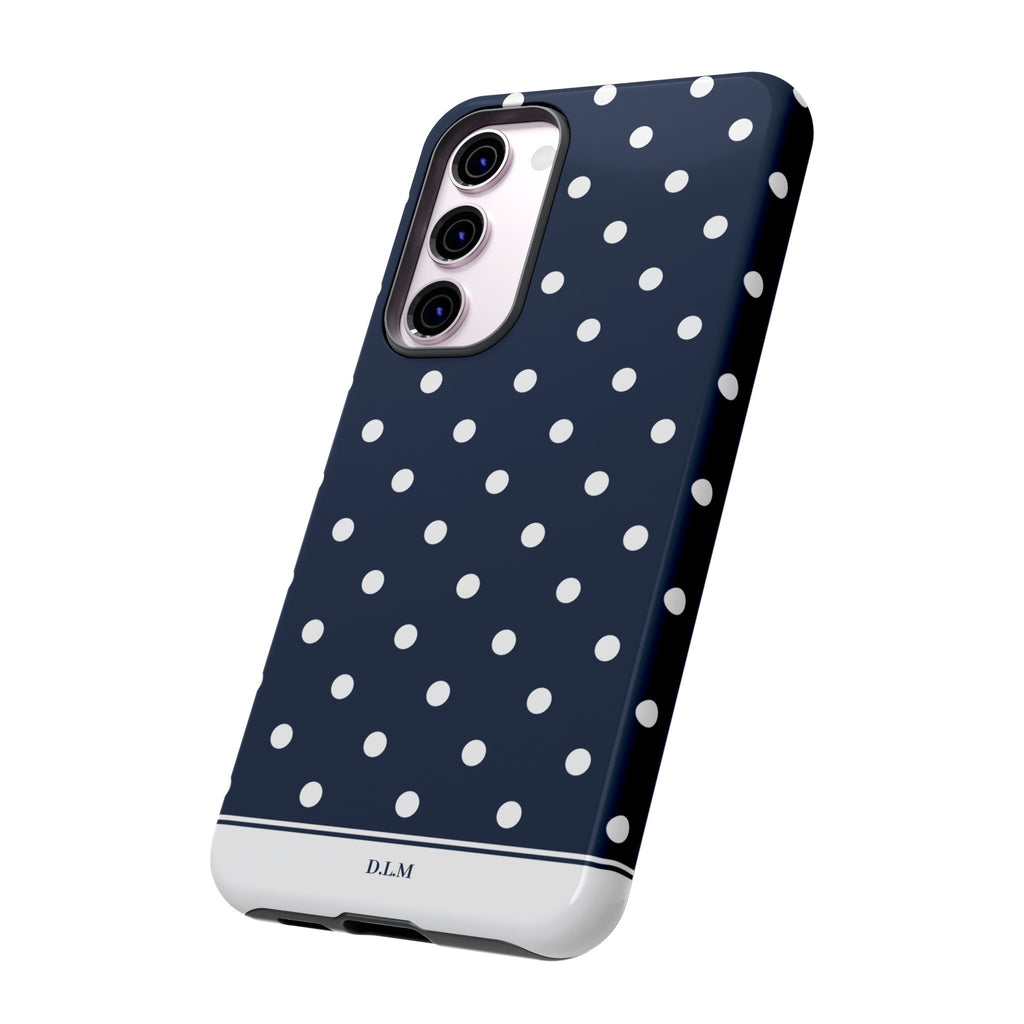 Navy Pearl Personalised Polka Dot Case