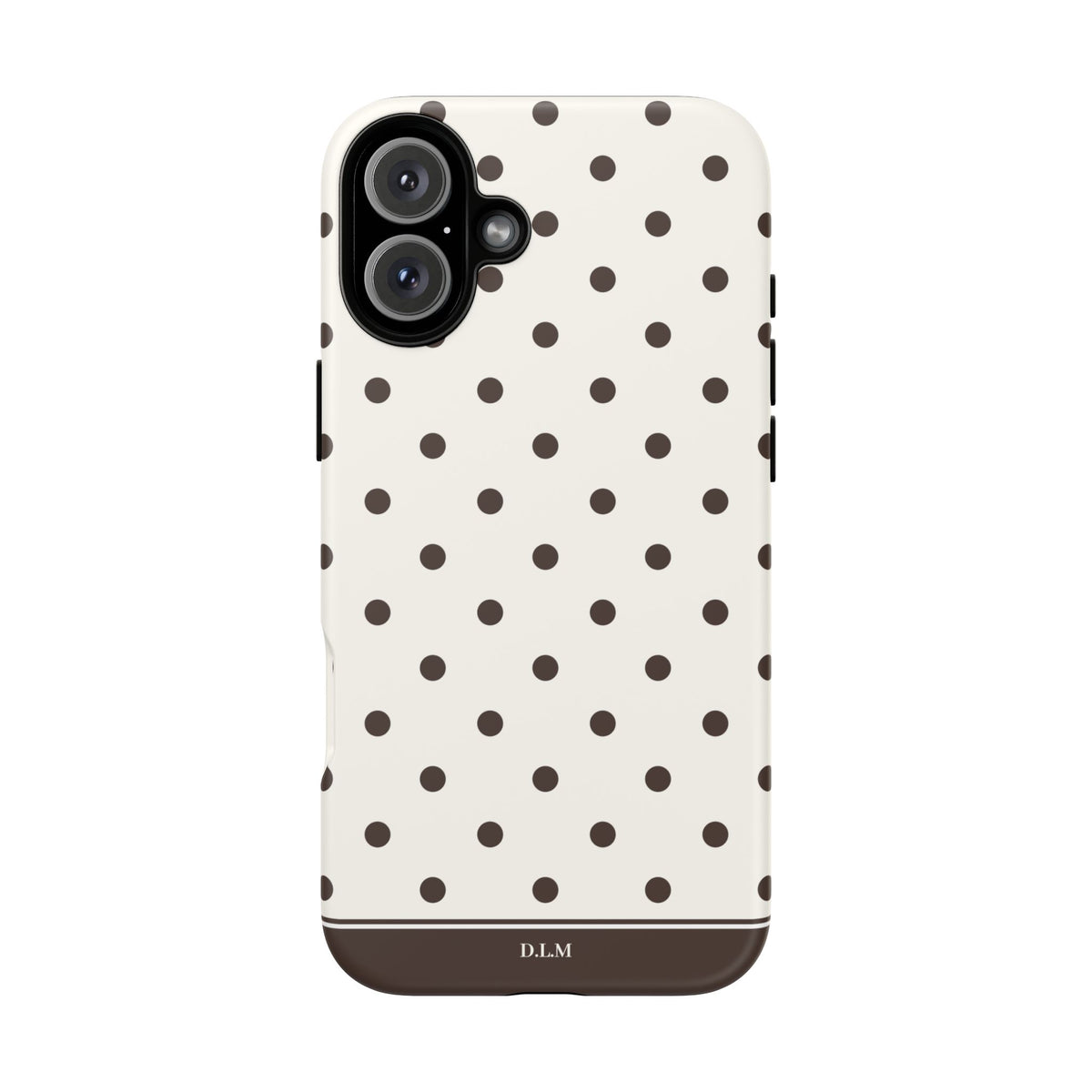 Creamy Mocha Personalised Polka Dot Case