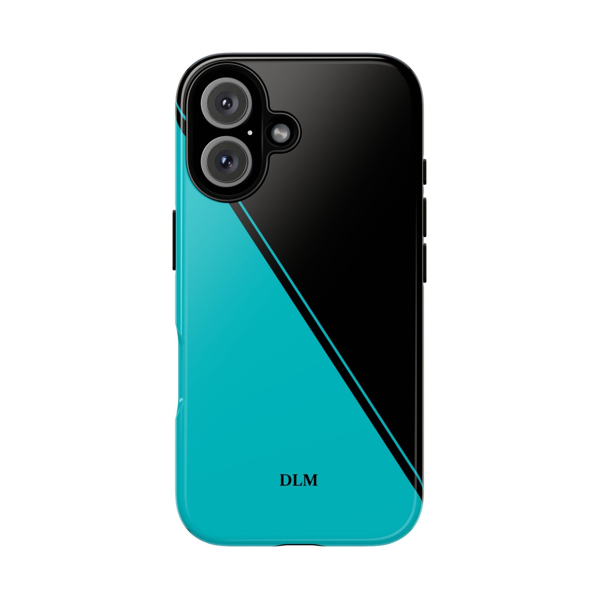 Tiffany/Black Two Tone Custom Initials Case