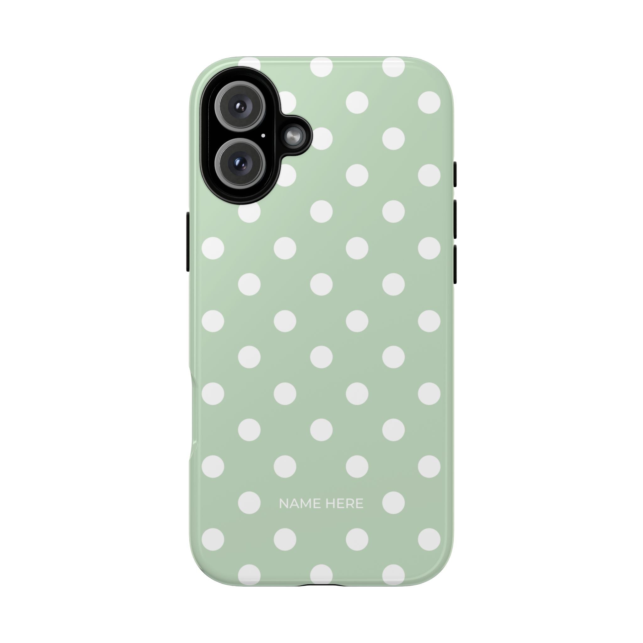 Green & White Polka Dot Customisable Case