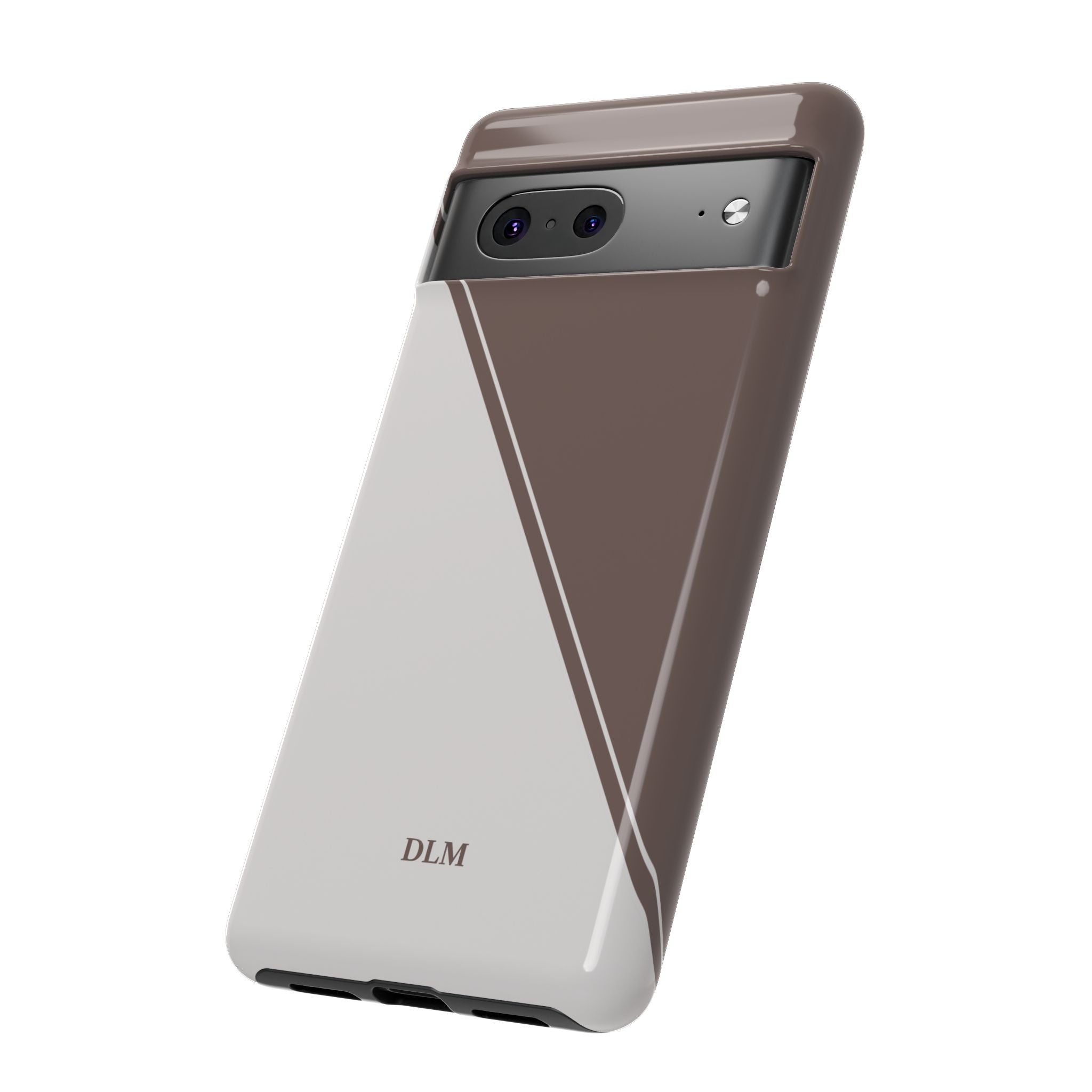 Brown/Cream Two Tone Custom Initials Case