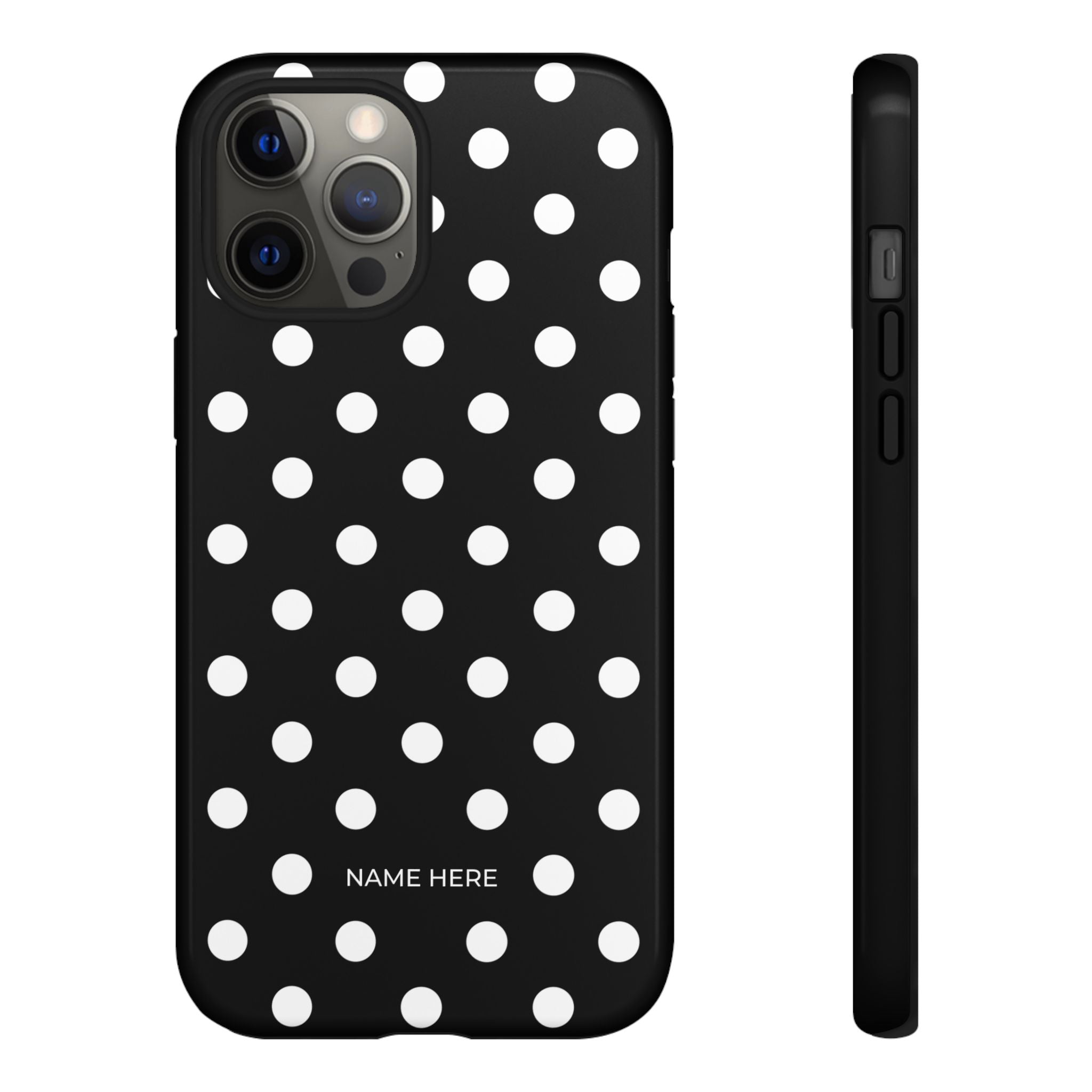 Black & White PolkaDot Customisable Case