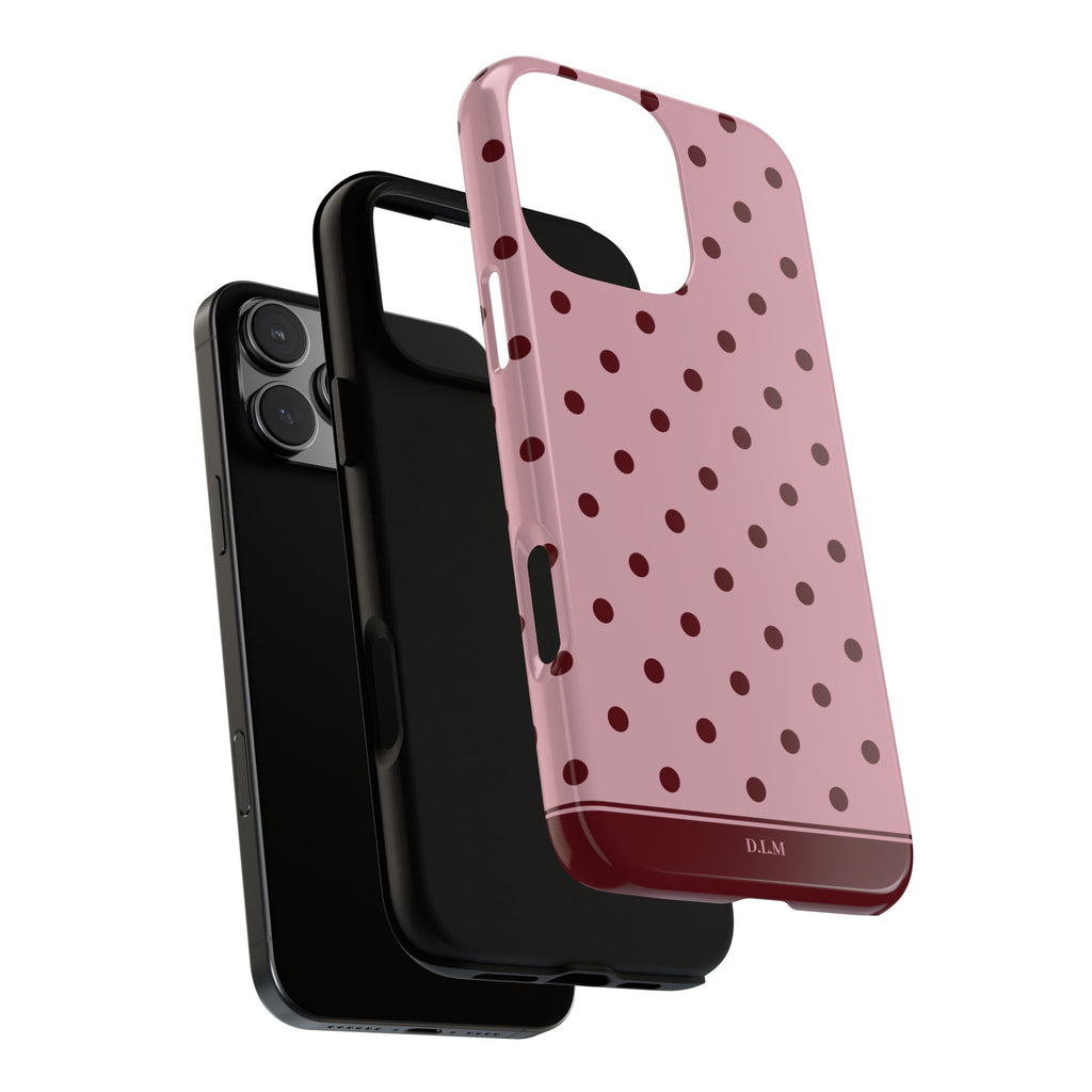 Berry Blush Personalised Polka Dot Case